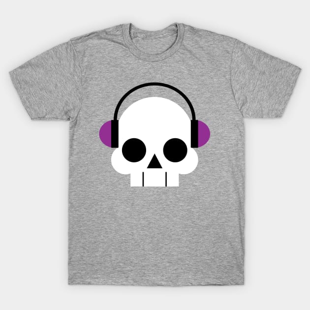 Skull with Headphones T-Shirt by poshke